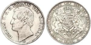 1 Thaler Royaume de Saxe (1806 - 1918) Argent Jean Ier de Saxe (1801-1873)