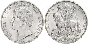 1 Thaler Royaume de Saxe (1806 - 1918) Argent Jean Ier de Saxe (1801-1873)