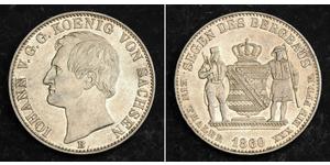 1 Thaler Royaume de Saxe (1806 - 1918) Argent Jean Ier de Saxe (1801-1873)