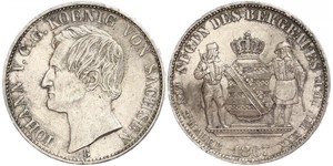 1 Thaler Royaume de Saxe (1806 - 1918) Argent Jean Ier de Saxe (1801-1873)