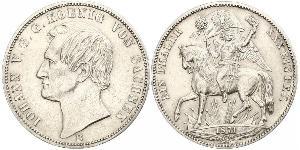 1 Thaler Royaume de Saxe (1806 - 1918) Argent Jean Ier de Saxe (1801-1873)