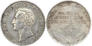 1 Thaler Royaume de Saxe (1806 - 1918) Argent Jean Ier de Saxe (1801-1873)
