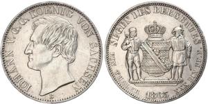 1 Thaler Royaume de Saxe (1806 - 1918) Argent Jean Ier de Saxe (1801-1873)