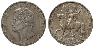 1 Thaler Royaume de Saxe (1806 - 1918) Argent Jean Ier de Saxe (1801-1873)