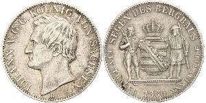1 Thaler Royaume de Saxe (1806 - 1918) Argent Jean Ier de Saxe (1801-1873)