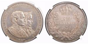 1 Thaler Royaume de Saxe (1806 - 1918) Argent Jean Ier de Saxe (1801-1873)