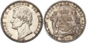 1 Thaler Royaume de Saxe (1806 - 1918) Argent Jean Ier de Saxe (1801-1873)