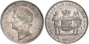 1 Thaler Royaume de Saxe (1806 - 1918) Argent Jean Ier de Saxe (1801-1873)