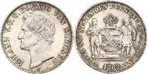 1 Thaler Royaume de Saxe (1806 - 1918) Argent Jean Ier de Saxe (1801-1873)
