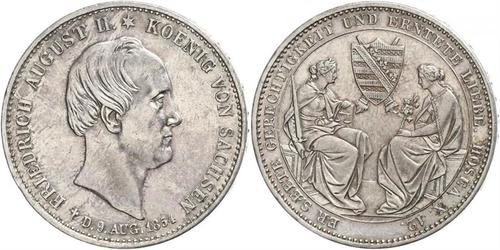 1 Thaler Royaume de Saxe (1806 - 1918) Argent Frédéric-Auguste II de Saxe