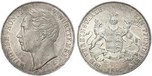 1 Thaler Royaume de Wurtemberg (1806-1918) Argent Guillaume Ier de Wurtemberg