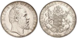 1 Thaler Royaume de Wurtemberg (1806-1918) Argent Charles Ier de Wurtemberg