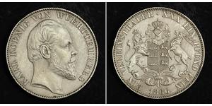 1 Thaler Royaume de Wurtemberg (1806-1918) Argent Charles Ier de Wurtemberg