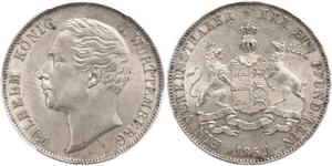 1 Thaler Royaume de Wurtemberg (1806-1918) Argent Guillaume Ier de Wurtemberg