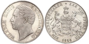 1 Thaler Royaume de Wurtemberg (1806-1918) Argent Guillaume Ier de Wurtemberg