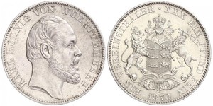 1 Thaler Royaume de Wurtemberg (1806-1918) Argent Charles Ier de Wurtemberg