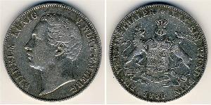 1 Thaler Royaume de Wurtemberg (1806-1918) Argent Guillaume Ier de Wurtemberg