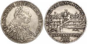 1 Thaler Saint-Empire romain germanique (962-1806) Argent François Ier du Saint-Empire(1708-1765)