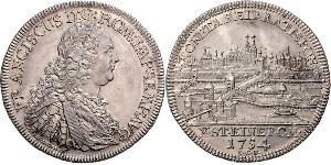 1 Thaler Saint-Empire romain germanique (962-1806) Argent François Ier du Saint-Empire(1708-1765)