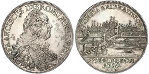 1 Thaler Saint-Empire romain germanique (962-1806) Argent François Ier du Saint-Empire(1708-1765)