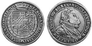 1 Thaler Saint-Empire romain germanique (962-1806) Argent Rodolphe II du Saint-Empire (1552 - 1612)