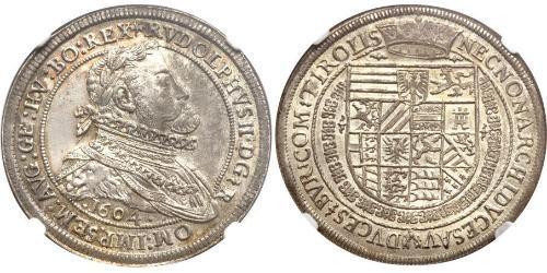 1 Thaler Saint-Empire romain germanique (962-1806) Argent Rodolphe II du Saint-Empire (1552 - 1612)