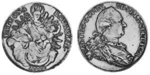1 Thaler Électorat de Bavière (1623 - 1806) Argent Charles Théodore de Bavière (électeur) (1724 - 1799)