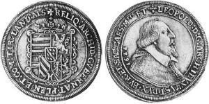 1 Thaler Alsazia Argento Leopoldo V d