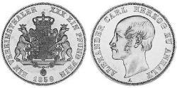 1 Thaler Anhalt-Bernburg (1603 - 1863) Argento Alessandro Carlo di Anhalt-Bernburg(1805 – 1863)