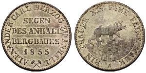 1 Thaler Anhalt-Bernburg (1603 - 1863) Argento Alessandro Carlo di Anhalt-Bernburg(1805 – 1863)