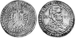 1 Thaler Anhalt-Bernburg (1603 - 1863) Argento Cristiano II di Anhalt-Bernburg(1599 – 1656)