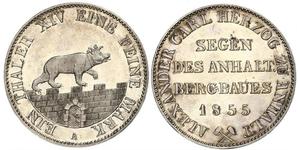 1 Thaler Anhalt-Bernburg (1603 - 1863) Argento Alessandro Carlo di Anhalt-Bernburg(1805 – 1863)