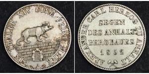 1 Thaler Anhalt-Bernburg (1603 - 1863) Argento Alessandro Carlo di Anhalt-Bernburg(1805 – 1863)