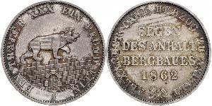 1 Thaler Anhalt-Bernburg (1603 - 1863) Argento Alessandro Carlo di Anhalt-Bernburg(1805 – 1863)