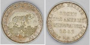 1 Thaler Anhalt-Bernburg (1603 - 1863) Argento Alessandro Carlo di Anhalt-Bernburg(1805 – 1863)