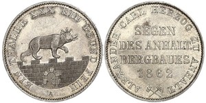 1 Thaler Anhalt-Bernburg (1603 - 1863) Argento Alessandro Carlo di Anhalt-Bernburg(1805 – 1863)