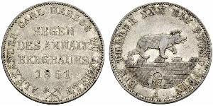 1 Thaler Anhalt-Bernburg (1603 - 1863) Argento Alessandro Carlo di Anhalt-Bernburg(1805 – 1863)