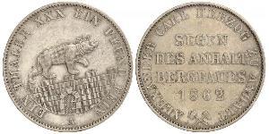 1 Thaler Anhalt-Bernburg (1603 - 1863) Argento Alessandro Carlo di Anhalt-Bernburg(1805 – 1863)