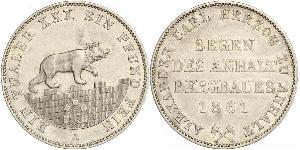 1 Thaler Anhalt-Bernburg (1603 - 1863) Argento Alessandro Carlo di Anhalt-Bernburg(1805 – 1863)