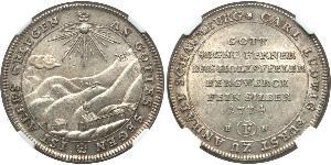 1 Thaler Anhalt-Bernburg-Schaumburg-Hoym  (1718 - 1812) Argento Carlo di Anhalt-Bernburg-Schaumburg-Hoym(1723 – 1806)