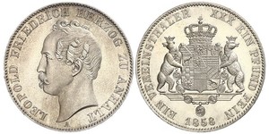 1 Thaler Anhalt-Dessau (1603 -1863) Argento Leopoldo IV di Anhalt-Dessau (1794 – 1871)