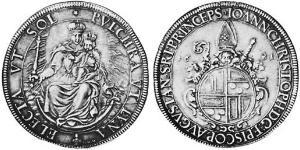 1 Thaler Augusta (Germania) (1276 - 1803) Argento Johann Christoph von Freyberg-Allmendingen (1616–1690)