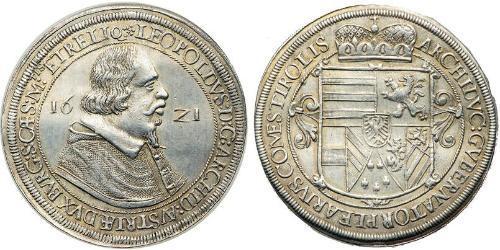 1 Thaler Austria Argento Archduke Leopold Wilhelm of Austria (1614 -1662)