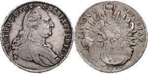 1 Thaler Elettorato di Baviera (1623 - 1806) Argento Carlo Teodoro di Baviera (1724 - 1799)