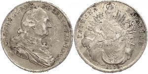 1 Thaler Elettorato di Baviera (1623 - 1806) Argento Carlo Teodoro di Baviera (1724 - 1799)