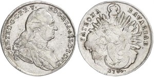 1 Thaler Elettorato di Baviera (1623 - 1806) Argento Carlo Teodoro di Baviera (1724 - 1799)