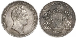 1 Thaler Grand Duchy of Baden (1806-1918) Argento Leopoldo di Baden(1790 – 1852)