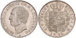 1 Thaler Grand Duchy of Oldenburg (1814 - 1918) Argento Augusto I di Oldenburg