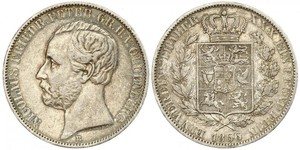 1 Thaler Grand Duchy of Oldenburg (1814 - 1918) Argento Pietro II di Oldenburg (1827 - 1900)