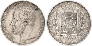 1 Thaler Grand Duchy of Oldenburg (1814 - 1918) Argento Pietro II di Oldenburg (1827 - 1900)